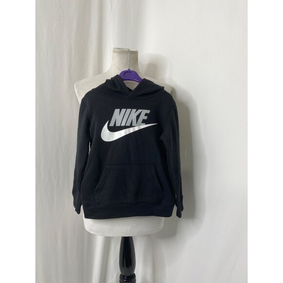 Nike Boys Hoodie Black Grey and White Long Sleeve Front Pocket Athletic Size 5 - Picture 2 of 9